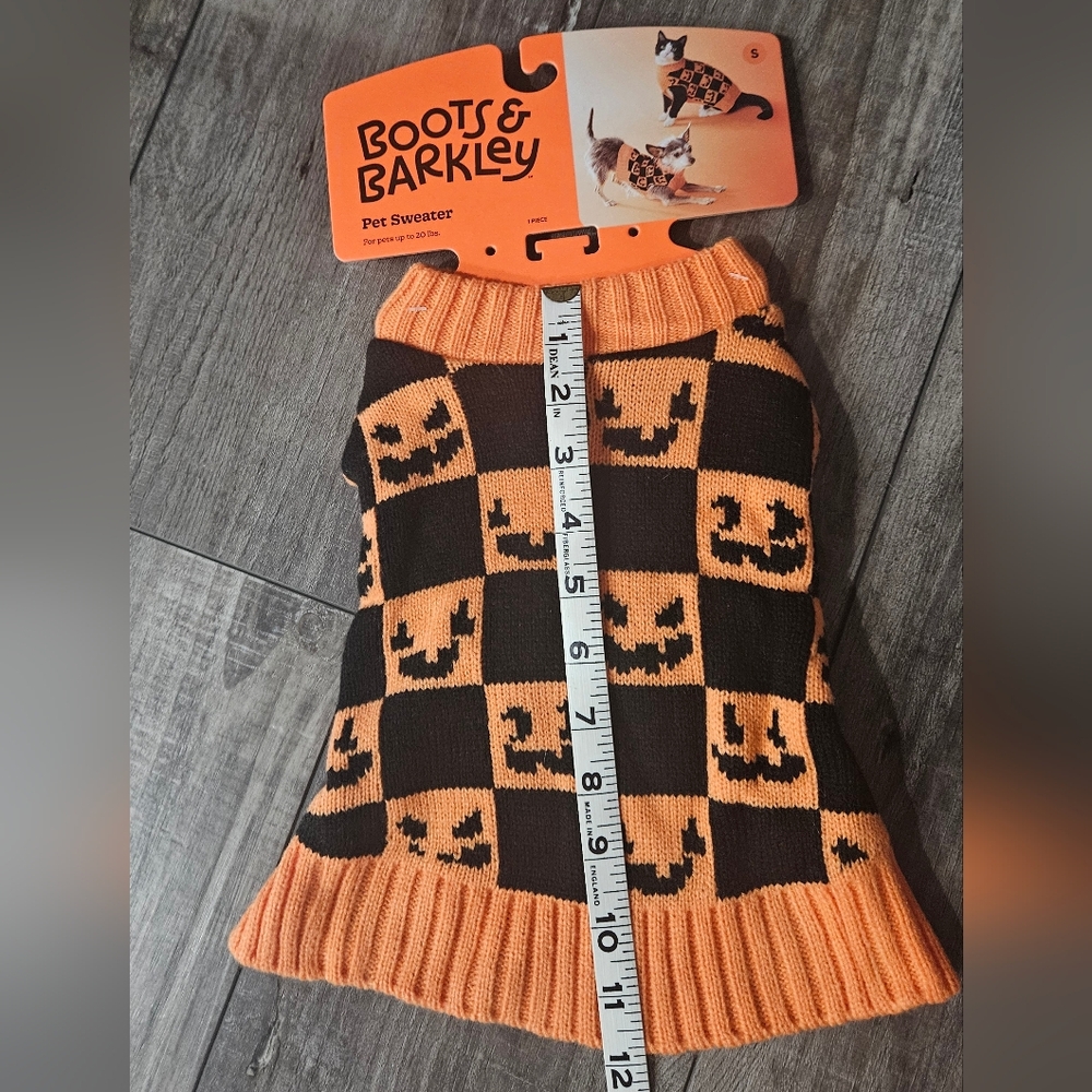 NWT Pet Halloween Checkered Pumpkin Sweater Costume Size S NEW - Picture 6 of 8